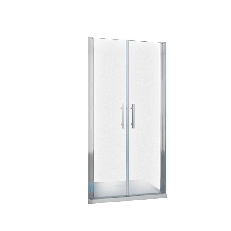 AICA Mampara de ducha abatible,perfil cromado,vidrio esmerilado antical 6mm,(760-800)x1950mm