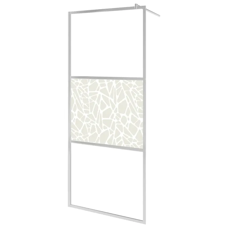 vidaXL Mampara de ducha accesible vidrio ESG diseño piedras 115x195 cm - Baño