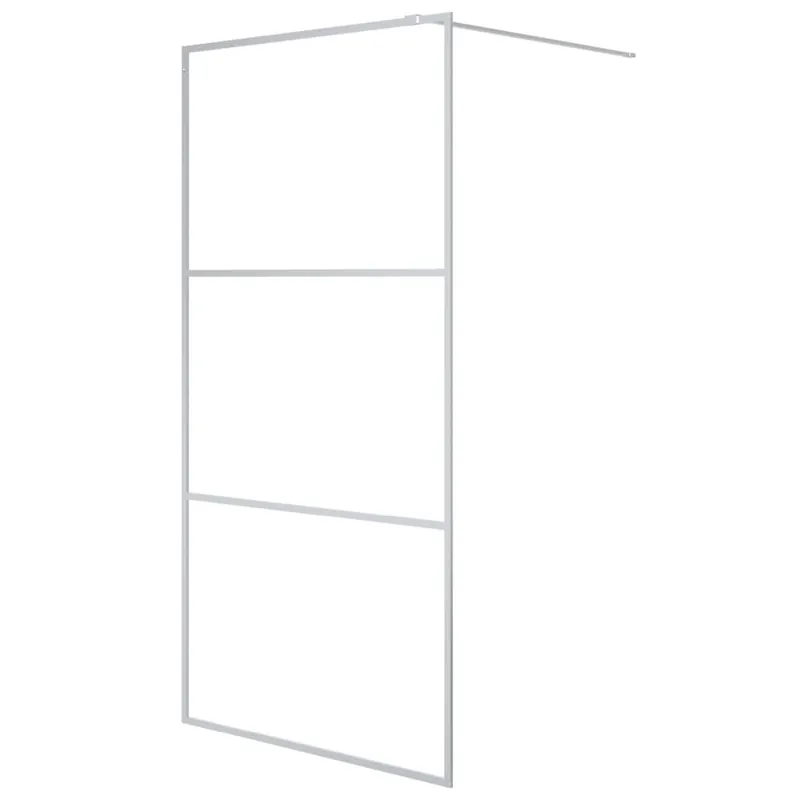 vidaXL Mampara de ducha vidrio ESG transparente plateado 100x195 cm - Baño