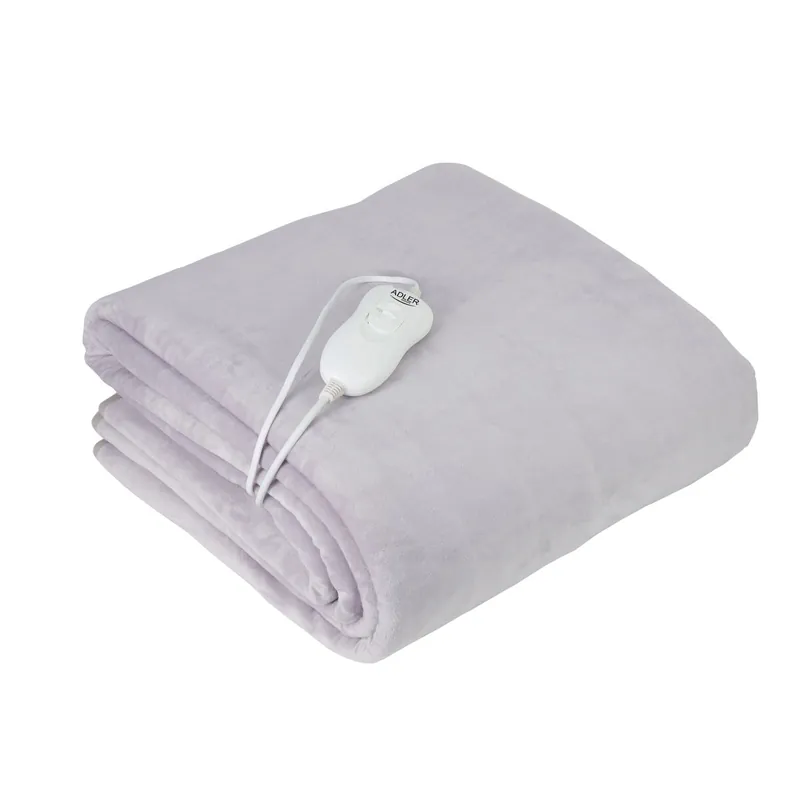 Adler AD7425 Calienta Camas Eléctrico Individual, Medidas 150x80cm, 3 Niveles Temperatura, Lavable, Polar, 60, Violeta - Electrodomésticos