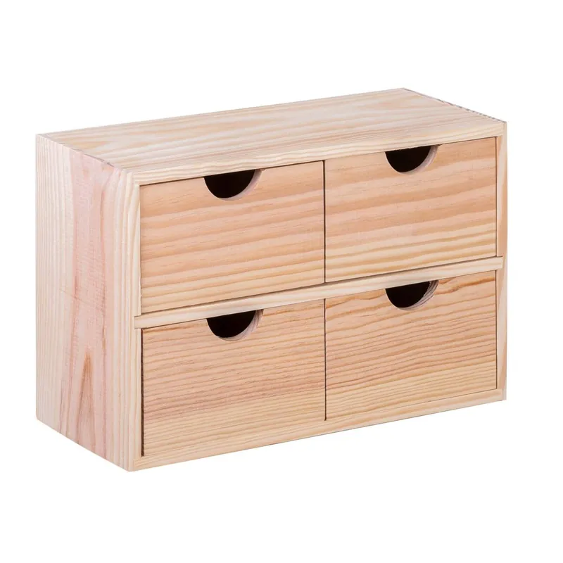 WELL HOME - Miniblock 4 cajones en madera de pino
