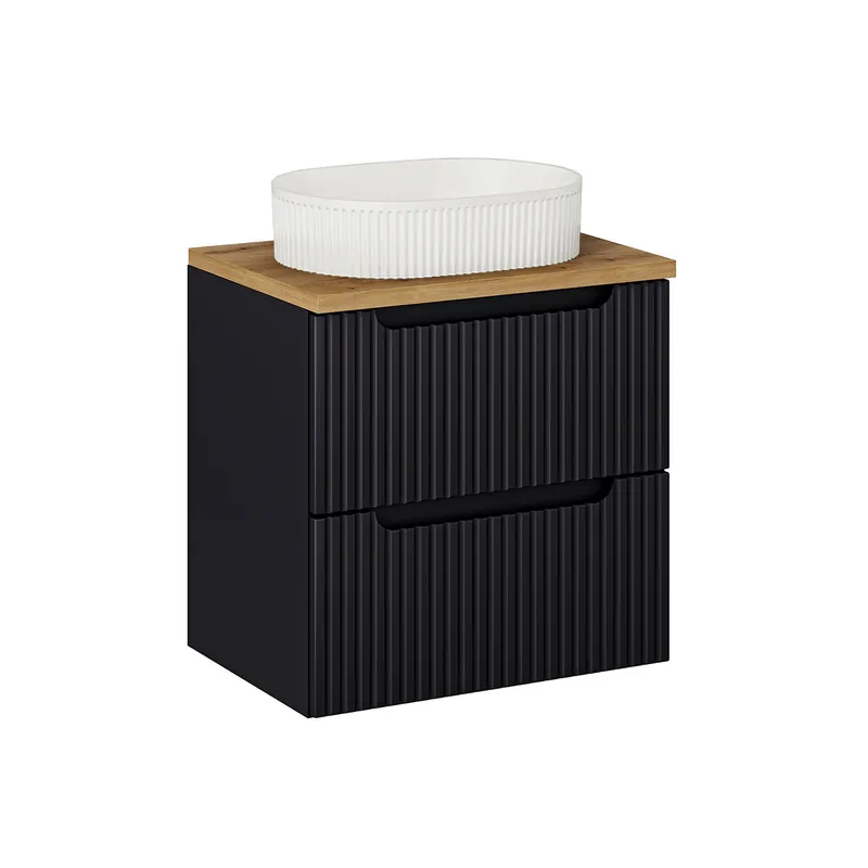 Mueble lavabo individual 60cm 2 cajones Riva Cachemira y Madera - Baño