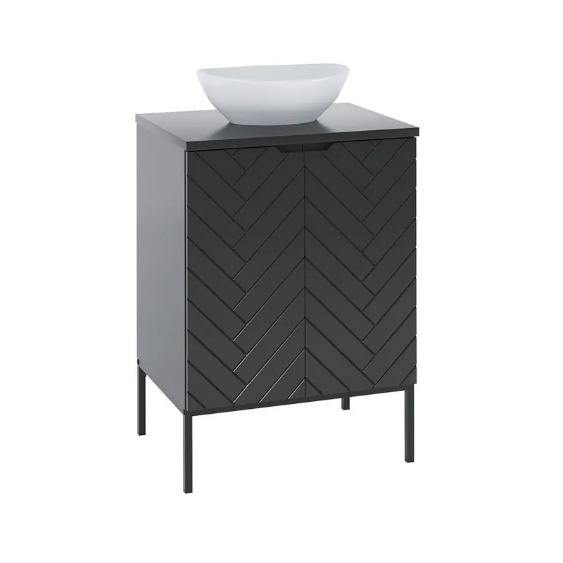 Mueble lavabo individual 60cm 2 puertas sobre patas Daria Cachemira - Baño