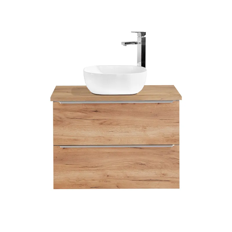 Mueble lavabo individual 80cm April Madera y Blanco - Baño