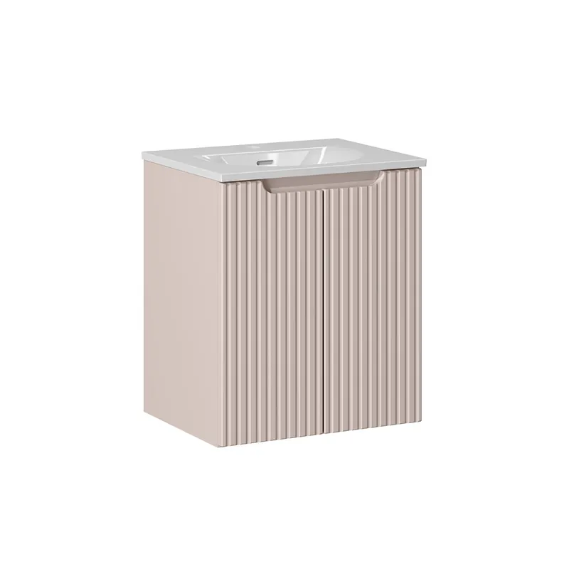 Mueble lavabo individual encastrado 50cm 2 puertas Riva Cachemira - Baño