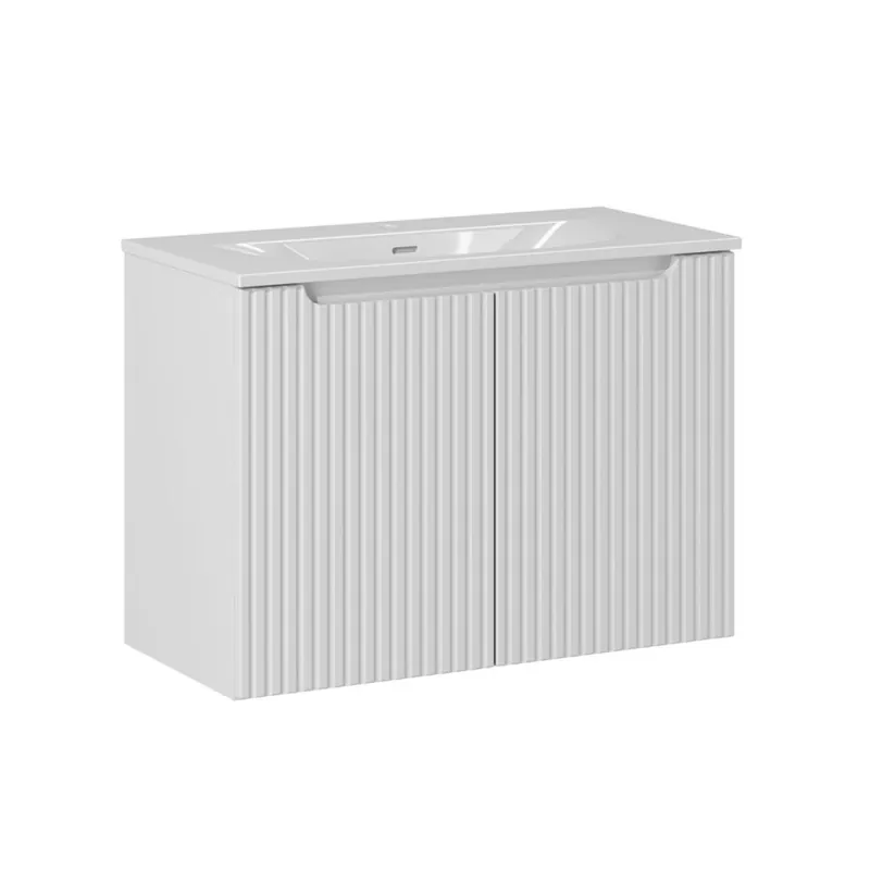Mueble lavabo individual encastrado 80cm 2 puertas Riva Cachemira - Baño