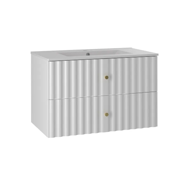 Mueble lavabo individual encastrado 80cm Izae Blanco - Baño