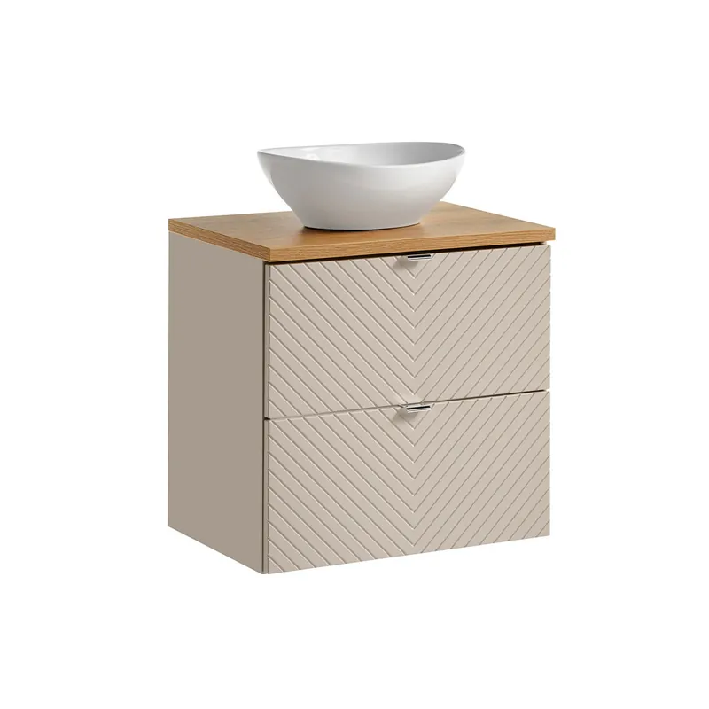 Mueble lavabo individual 60cm Manoa Cachemira y madera - Baño