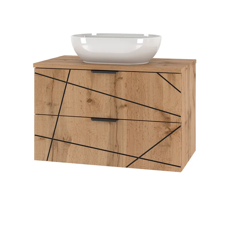 Mueble lavabo individual 80cm Teren Madera - Baño
