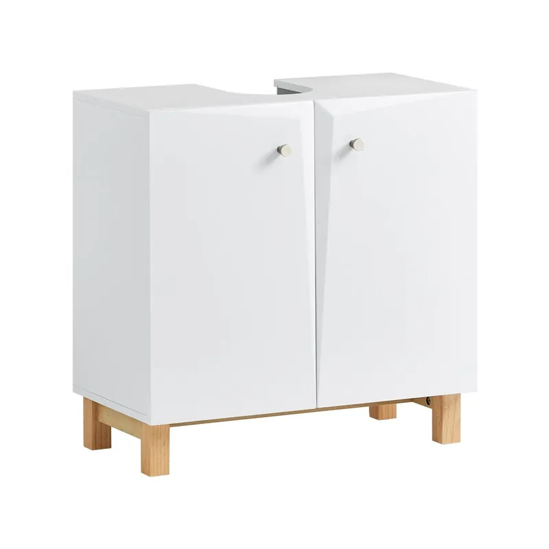 Mueble para Debajo del Lavabo Armario de Baño de Suelo con 2 Puertas y Estante 60 x 30 x 60 cm Blanco BZR92-W SoBuy