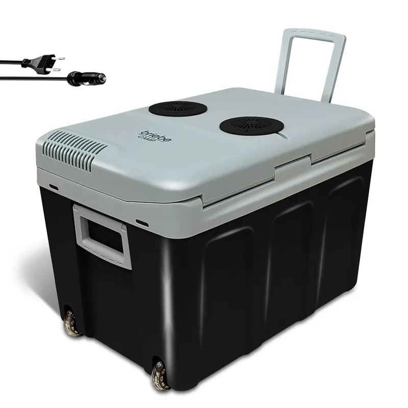 Briebe CF1155BLK Nevera Portátil Eléctrica de Viaje, Coche, Camping, 40 L, Conexión 12V y 220V, Enfría y Calienta, 58 , Negro - Electrodomésticos