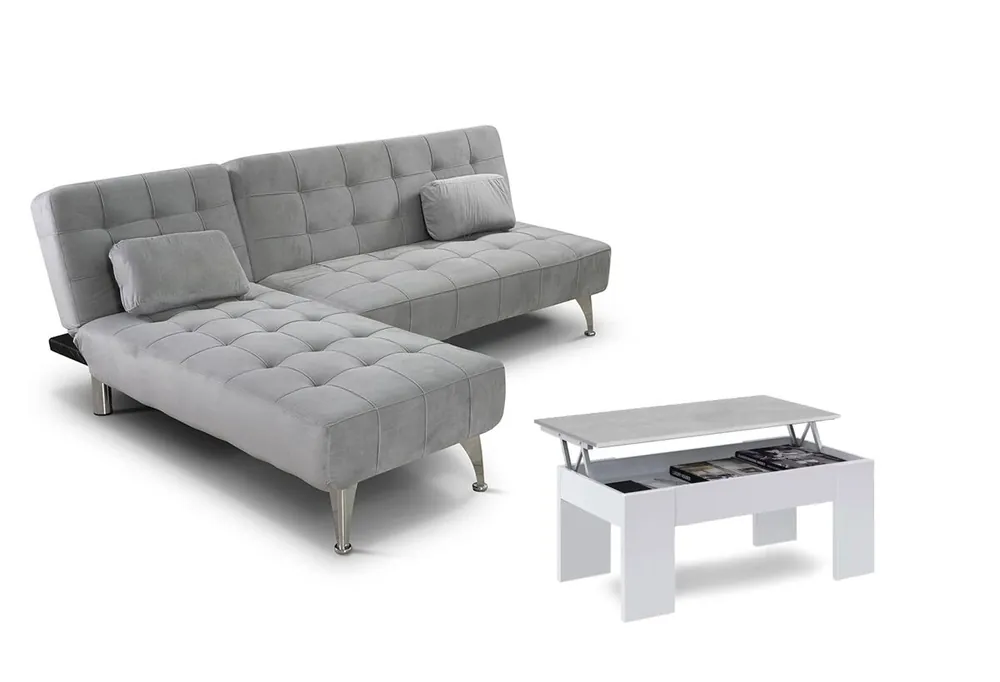 Oferta: Sofa Cama Chaise Longue XS + Mesa de Centro Elevable - Sofás sillones puffs