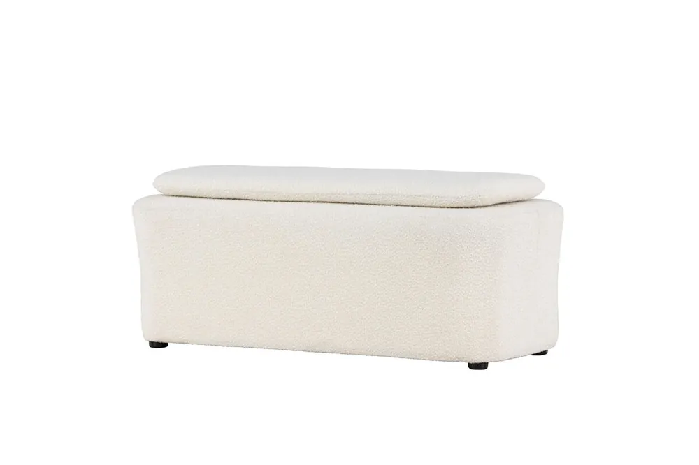 Otomana LAUREL 83x53x66 Beige - Sofás sillones puffs