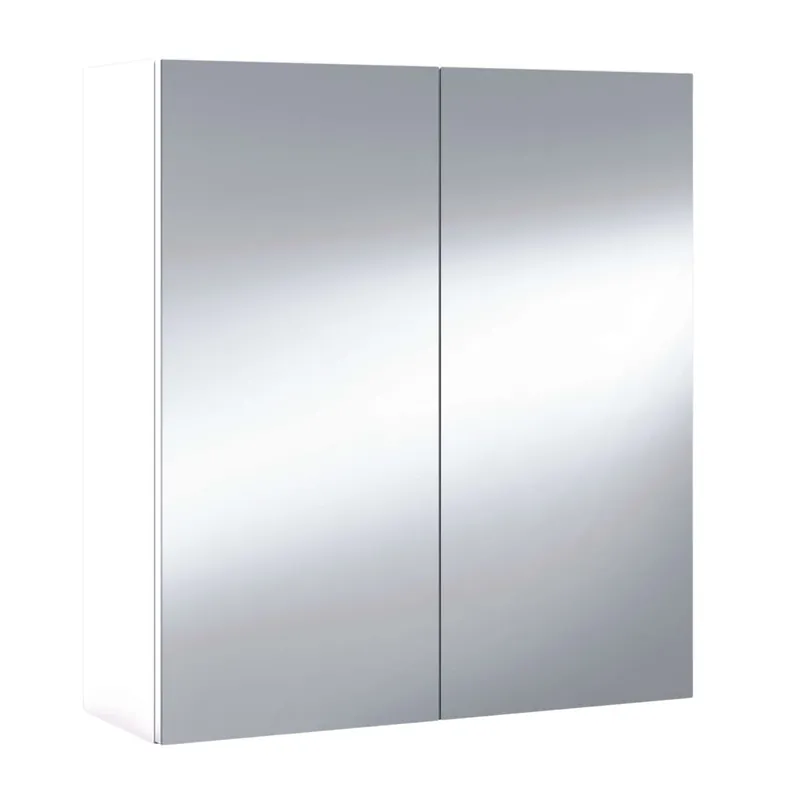 Pack de 2 armarios de baño con espejo aseo color blanco brillo estilo moderno mueble 120x65x21 cm