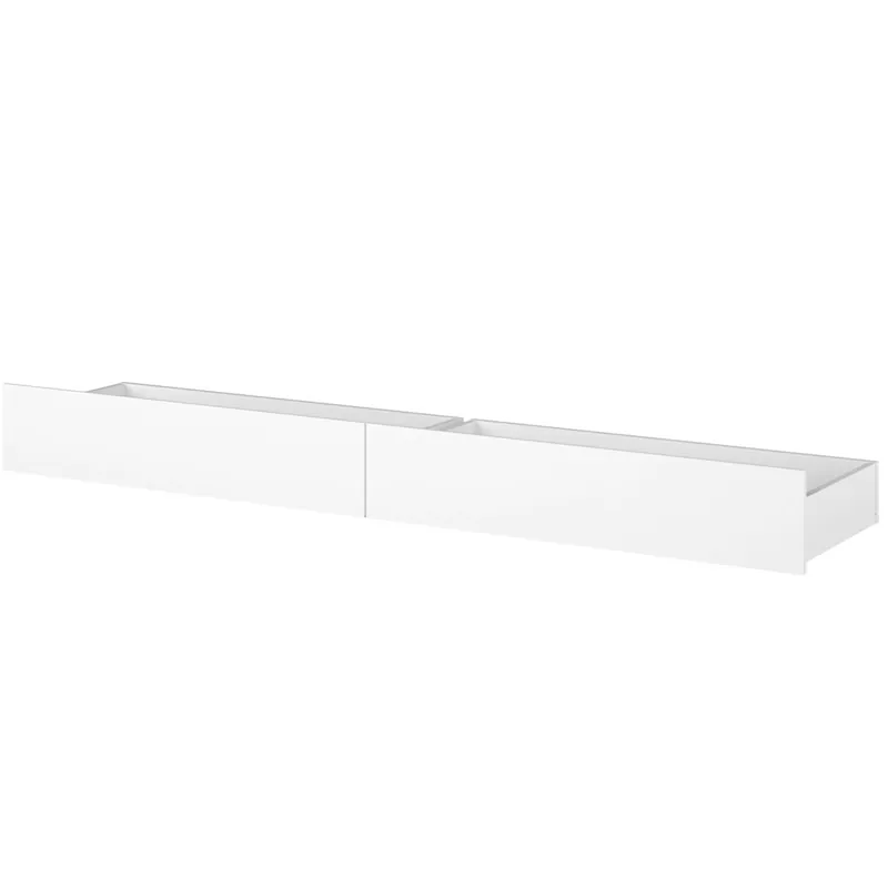 Pack de 2 cajones inferiores para cama Child en color blanco mate 21x189x42 cm Estilo nórdico - Descanso