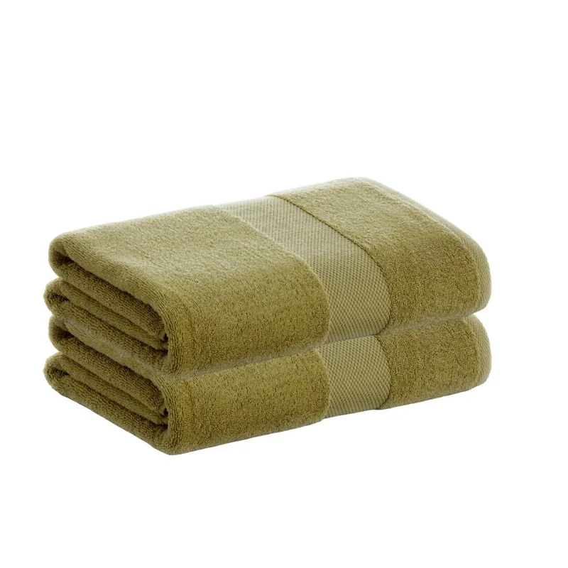 Pack 2 Toallas Verde Oliva Sábana de Algodón Donegal 100x150 cm Algodón 100% de 500gr/m2 de Calidad con Secado extra-rápido y de tendencia para primavera-verano