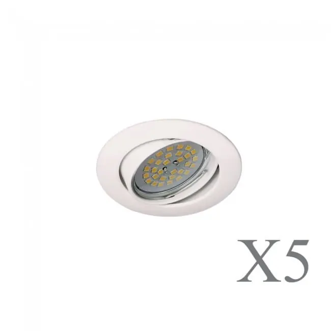 Pack 5 Basic redondo blanco orientable - Decoración