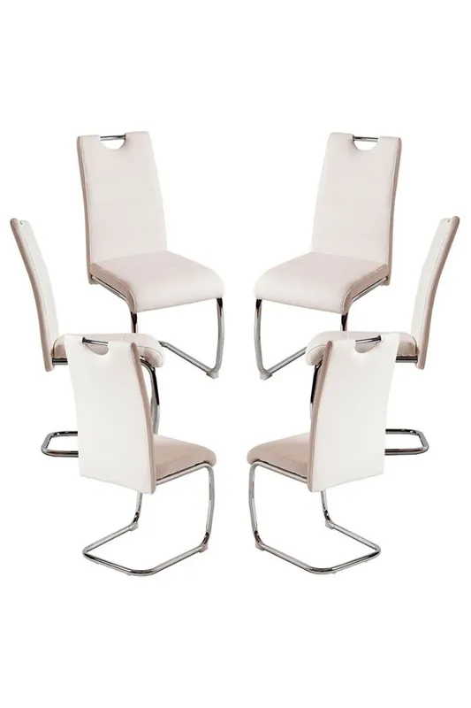 Pack 6 Sillas Hallen Polipiel - Blanco