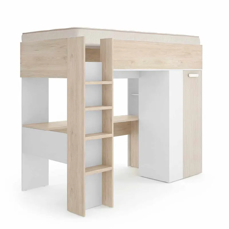 Pack ahorro juvenil Cama alta Spylo con Colchón viscoelástico Nova 90 x 190 cm - Descanso