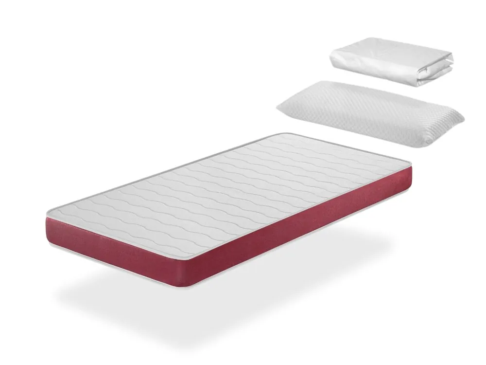 Pack colchón de Espuma 70x190 cm DOGO SONHO con Sábana Protectora y Almohada Altura 14 Transpirable y adaptable - Descanso