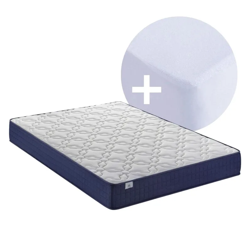Pack Colchón Viscoelástico Essential 90x190cm Altura 14cm y Protector Colchón Fusion Home - Descanso
