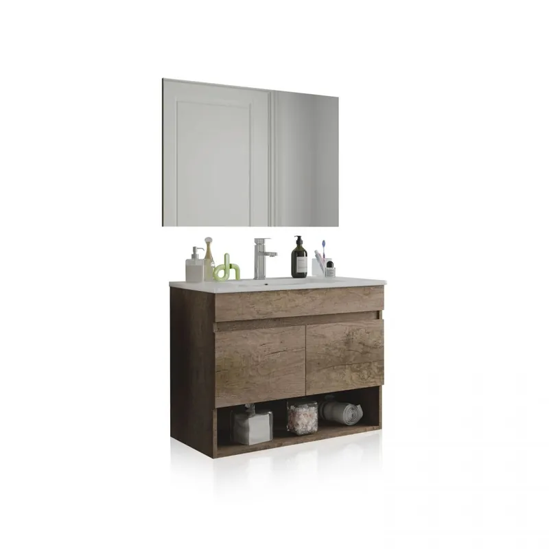 Pack de baño con lavabo de resina Thai Nordik 80 x 64 x 45 cm