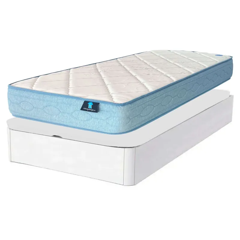 Pack de Descanso Juvenil con Canapé Sassy y Colchón Juvenil en Color Blanco 90x190 cm
