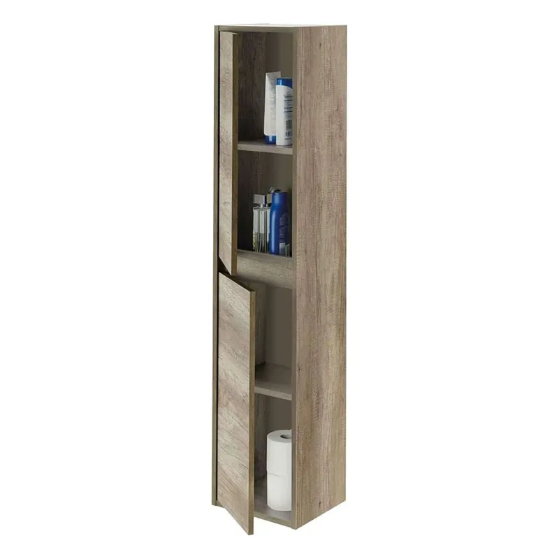 Pack Mueble De Baño Con Espejo Y Lavamanos Incluido Ceramico, Incluye Columna De Baño O Aseo Color Nordik
