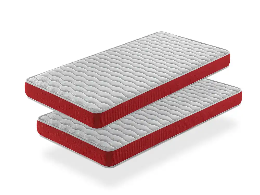PACK X2 Colchones de espuma transpirable 70X190 VELVET, Altura 14 CM, Ergonomico y adaptable - Descanso