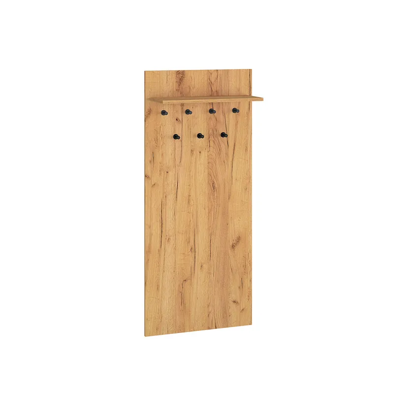 Perchero de pared con 7 ganchos 1 estante Nilo Madera - Decoración