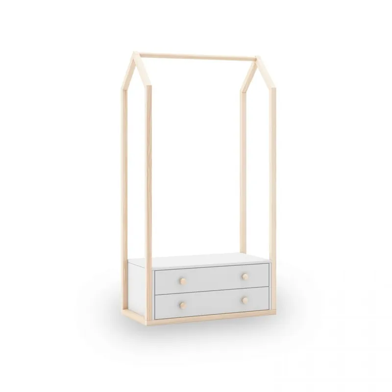 Perchero juvenil Misty Breeze Blanco - Oak Soft 80 x 170 x cm