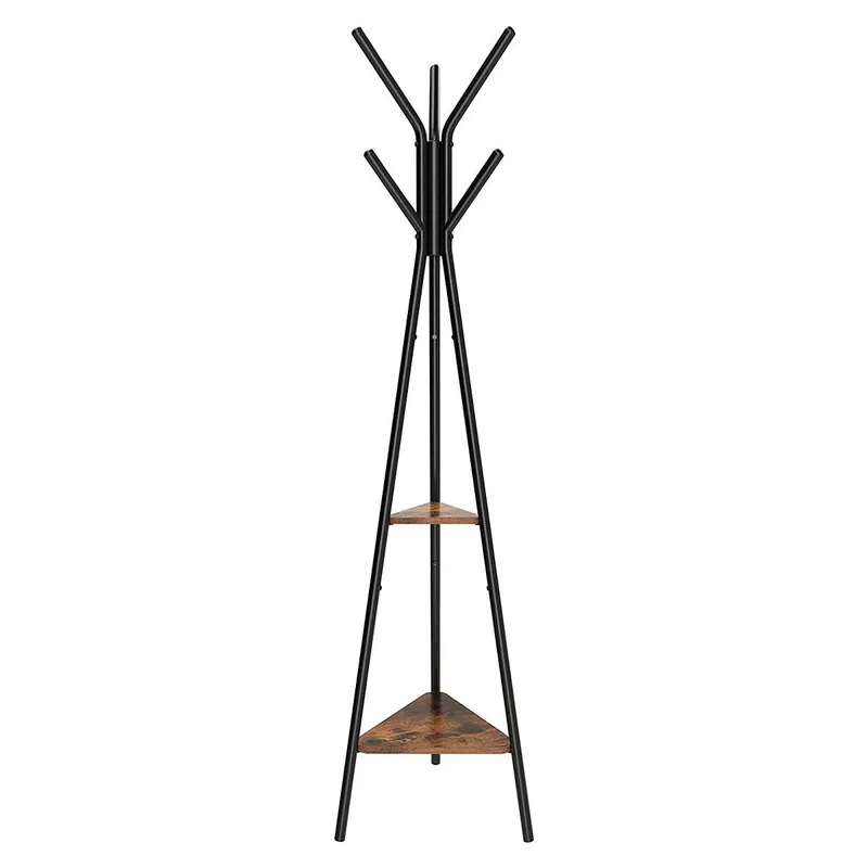 Perchero de pie con 2 estantes - A 179 cm