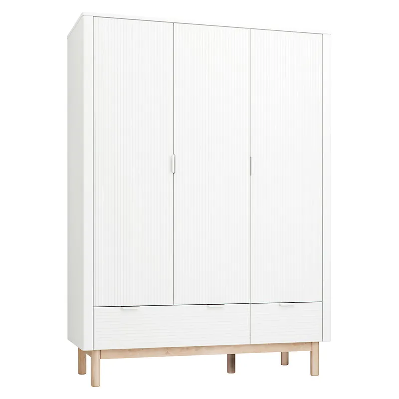 Pinio Miloo Armario 3 puertas 2 cajones Blanco - Muebles