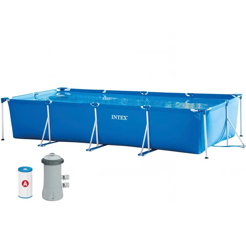 Piscina tubular rectangular con depuradora Metal Frame INTEX - Jardín