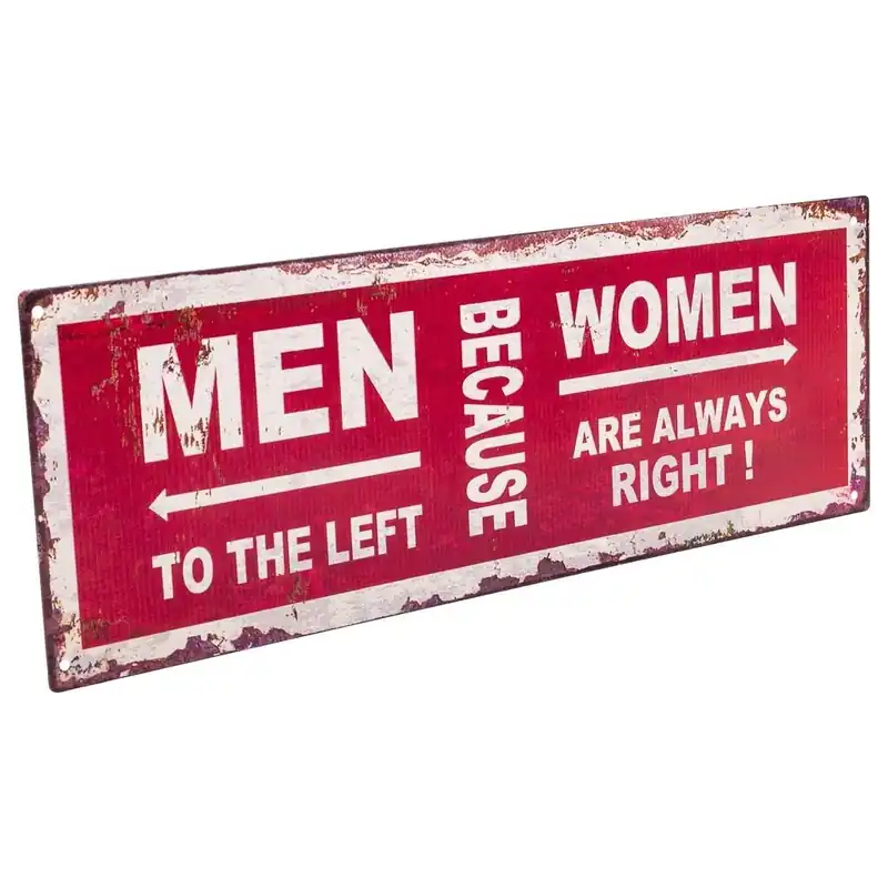 Placa de de pared de metal roja 36x13x0,06 - Decoración