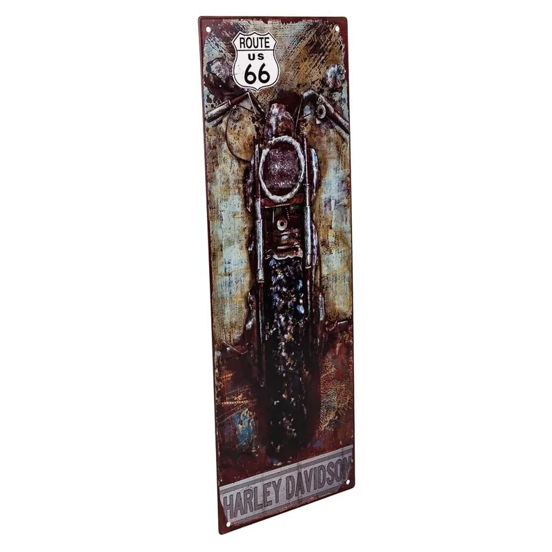 Placa de de metal marrón 36x13x0,6 - Decoración