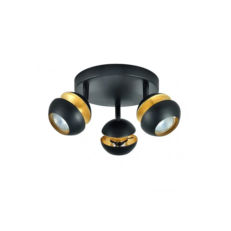 plafon 3 luces metal color negro serie beethoven 22cm - Decoración
