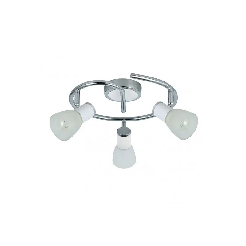 plafon 3 luces metal color cromo serie cholo 34cm - Decoración