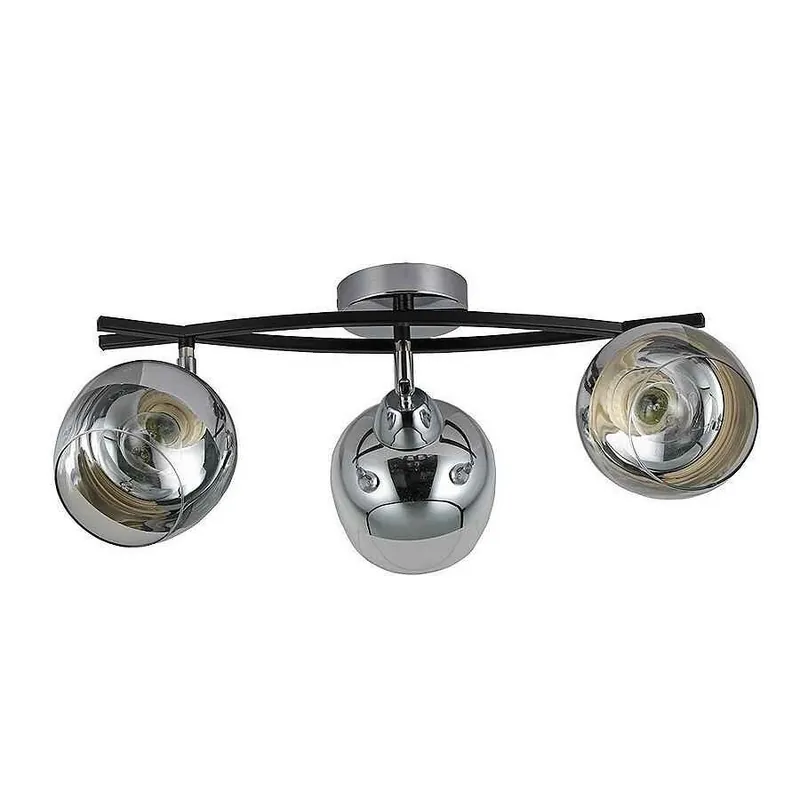 plafon 3 luces metal color cromo serie denali 45cm - Decoración