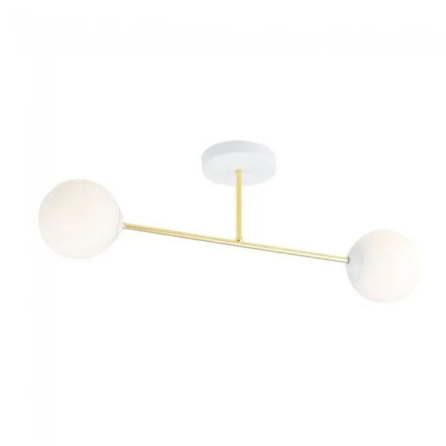 Plafón de techo Mendra II Opal 2 luces marca Wonderlamp - Decoración