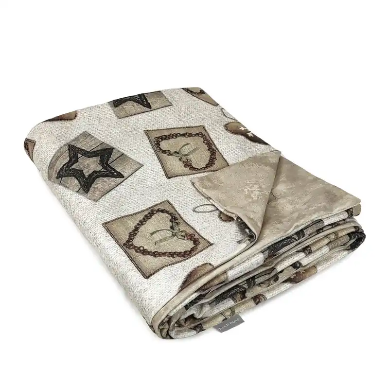 PLAID REVERSIBLE DE TERCIOPELO DE NAVIDAD WARM 130x170 cm - Decoración