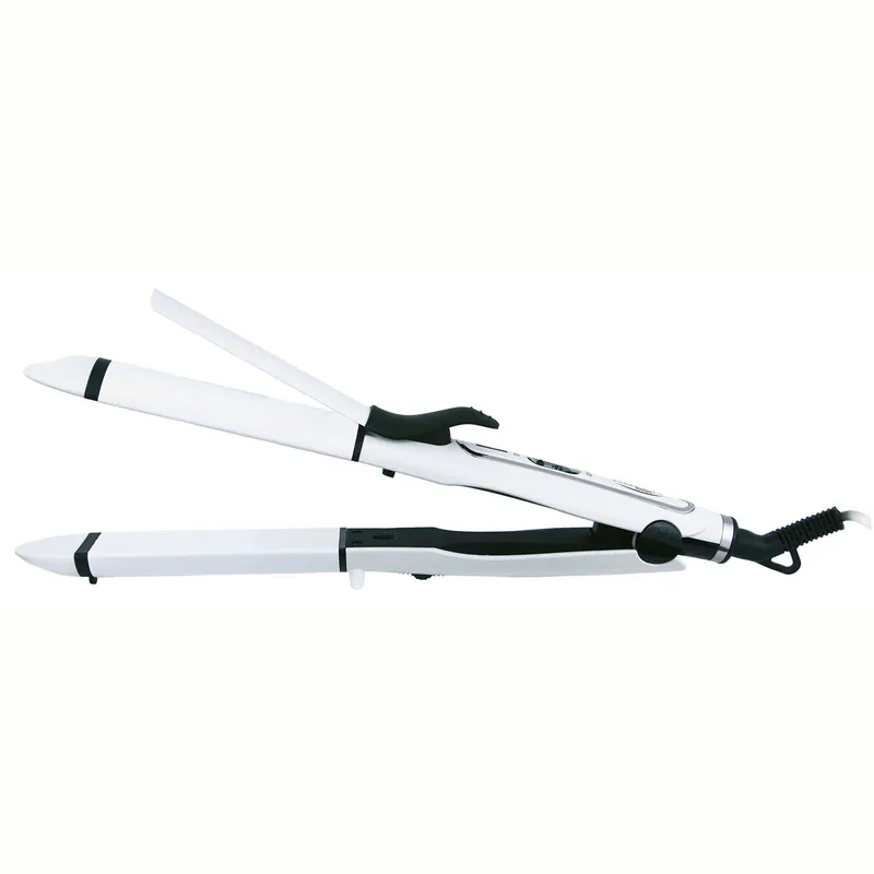 Adler AD2104 Plancha y Rizador de Pelo 2 en 1 Revestimiento Cerámico, Calentamiento Rápido, Cable Giratorio, 50, Blanco - Electrodomésticos
