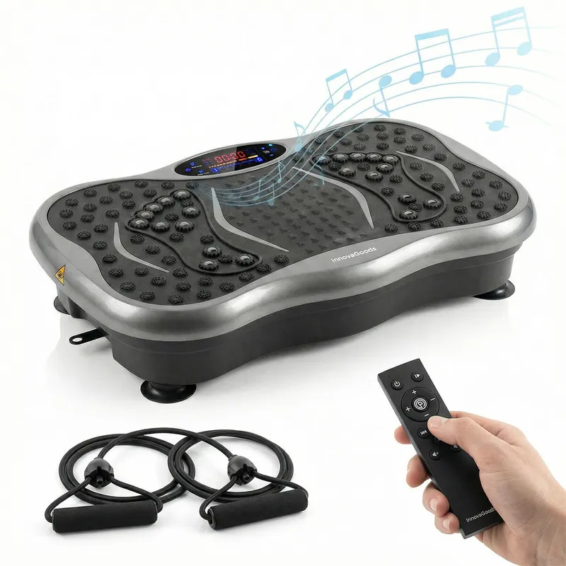 Plataforma Vibratoria con Altavoz y Bandas Elásticas InnovaGoods - Deporte