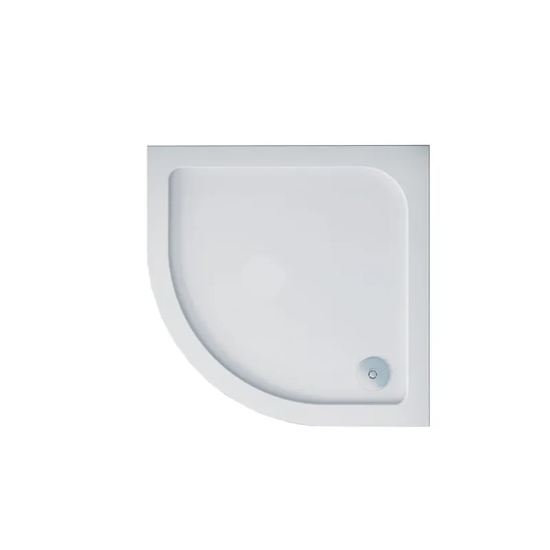 Plato de Ducha Curvo Semicircular 100x100x3cm Extraplano Antideslizante Capa Gelcoat Blanco+Accesorios de desagüe - Baño