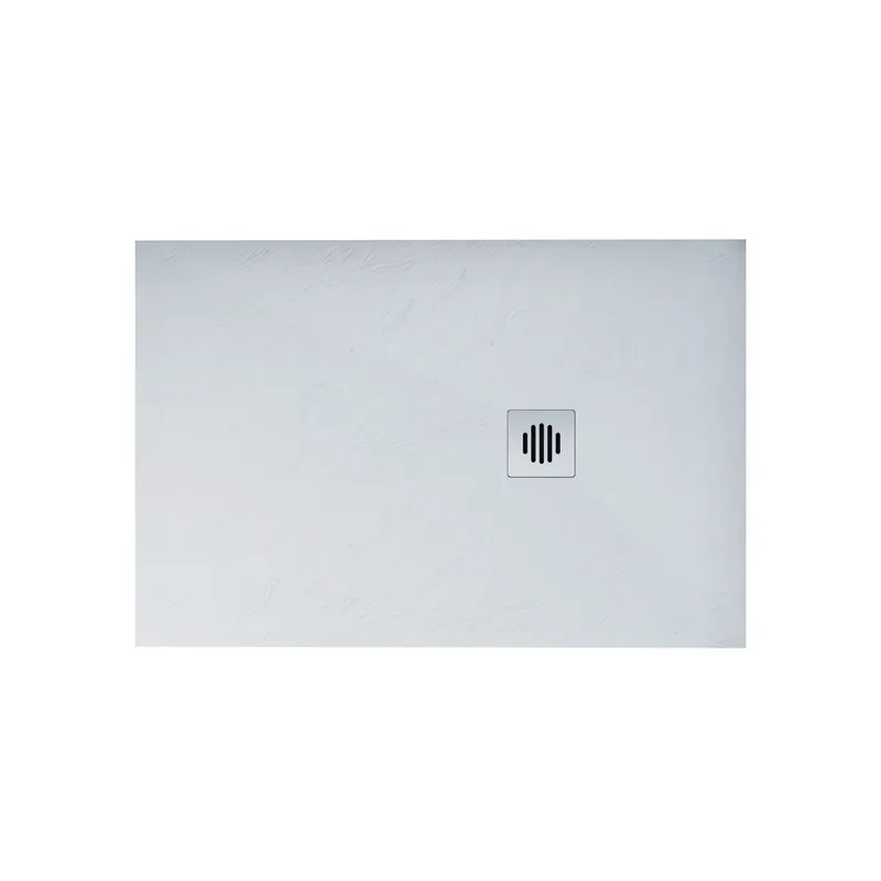 Plato de ducha rectangular 90x120x3cm blanco+desagüe con tapa plástica de forma rejilla - Baño