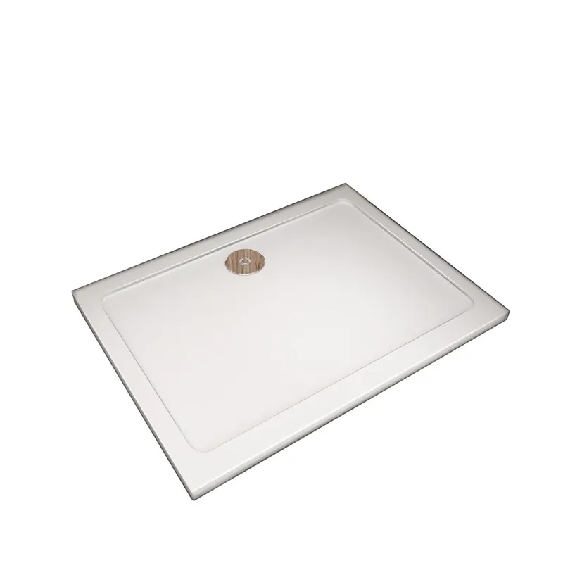 Plato de ducha rectangular blanco 80x76x3cm para mamparas+accesorios de desagüe - Baño