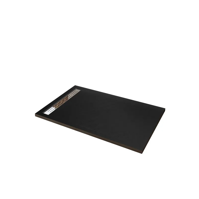 Plato de ducha rectangular 90x100x3cm resina pizarra gel coat negro,válvula incluida - Baño