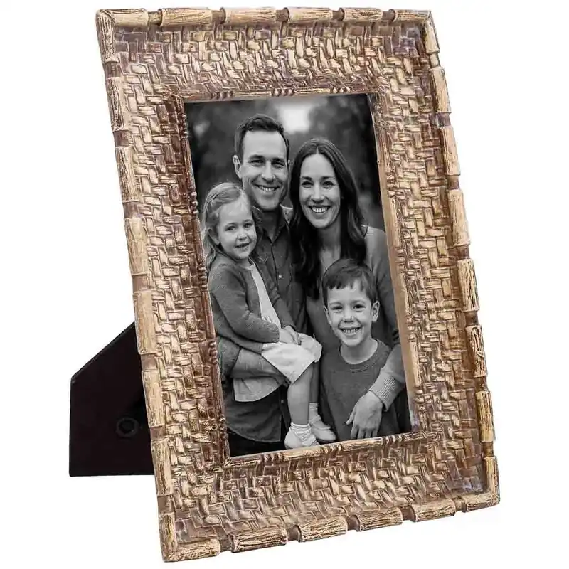 Porta fotos 10X15 marrón 16x2,2x21h cm - Decoración