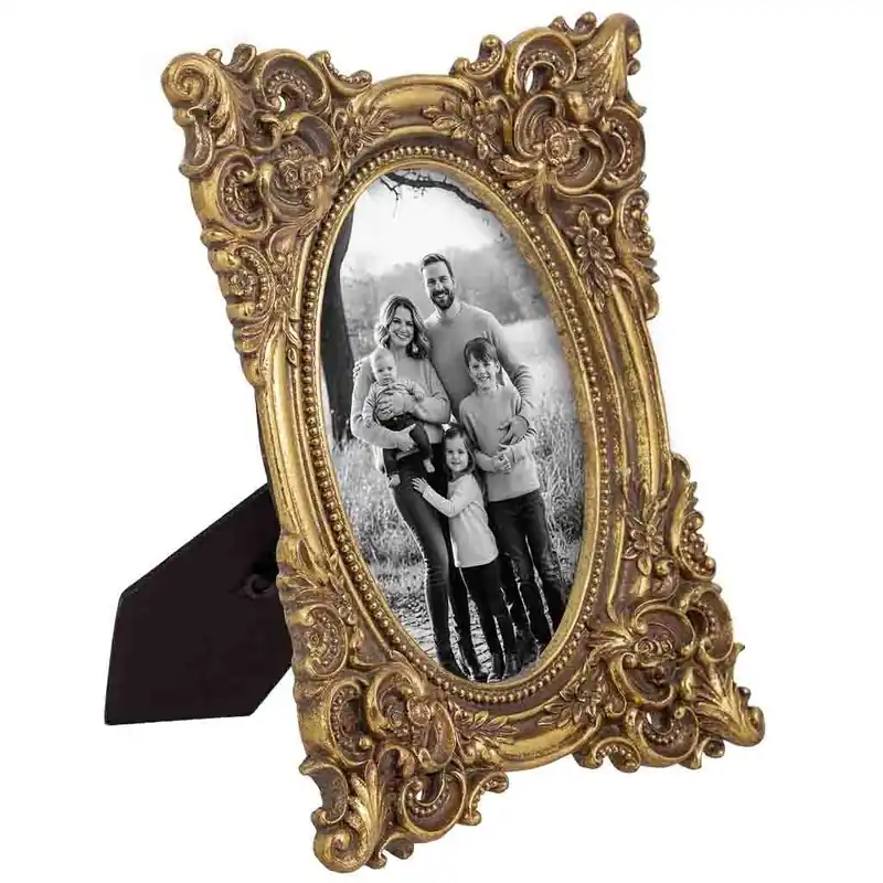 Porta fotos 10X15 dorado 16x2,9x21h cm - Decoración
