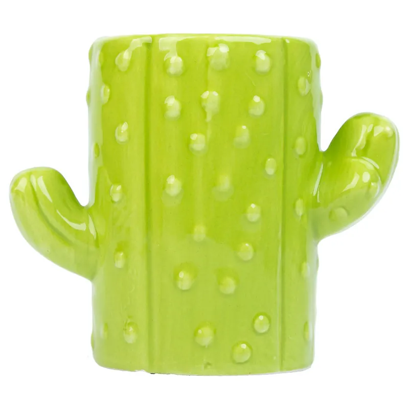 Porta lápices cactus de cerámica verde 13,5x7,8x11 - Decoración